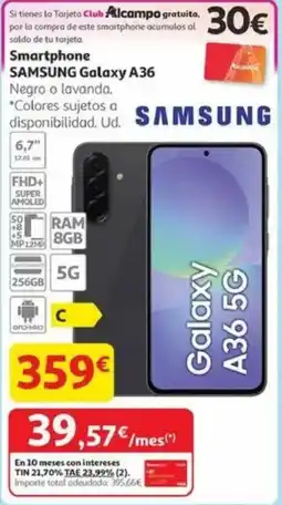 Alcampo SAMSUNG Smartphone Galaxy A36 oferta