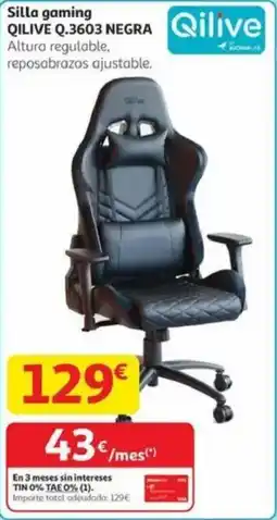Alcampo QLIVE Silla gaming q.3603 negra oferta