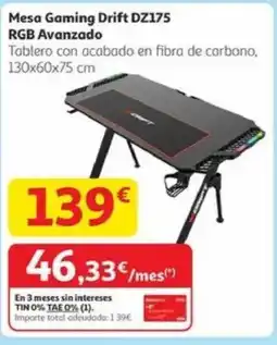 Alcampo Mesa gaming drift dz175 rgb avanzado oferta