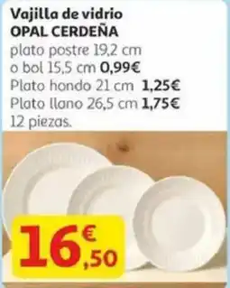 Alcampo Vajilla de vidrio opal cerdeña oferta