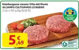 Alcampo ALCAMPO CULTIVAMOS LO BUENO Hamburguesa vacuno Villa del Monte oferta
