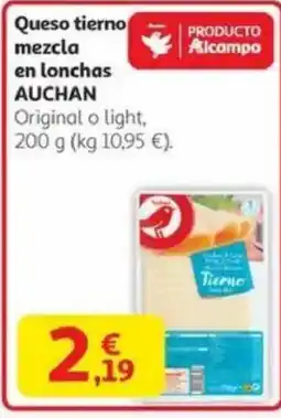 Alcampo AUCHAN Queso tierno mezcla en lonchas oferta