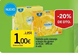 Dialprix ALTEZA Helado polo naranja o limón sin gluten oferta