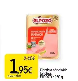 Dialprix ELPOZO Fiambre sandwich lonchas oferta