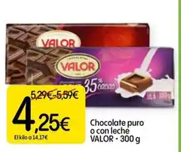Dialprix VALOR Chocolate puro o con leche oferta