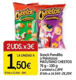 Dialprix MATUTANO CHEETOS Snack Pandilla o Pelotazos oferta