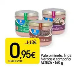 Dialprix ALTEZA Paté pimineta, finas hierbas o campaña oferta