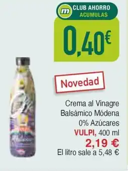 Masymas VULPI Crema al Vinagre Balsámico Módena 0% Azúcares oferta