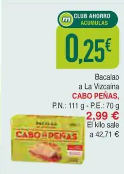 Masymas CABO PEÑAS Bacalao a La Vizcaina oferta