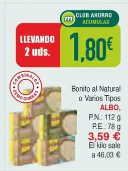Masymas ALBO Bonito al Natural o Varios Tipos oferta