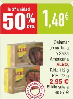 Masymas ALBO Calamar en su Tinta o Salsa Americana oferta