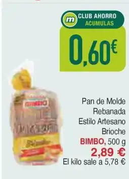 Masymas BIMBO Pan de Molde Rebanada Estilo Artesano oferta