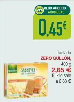 Masymas ZERO GULLÓN Tostada oferta
