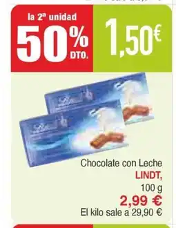 Masymas LINDT Chocolate con Leche oferta