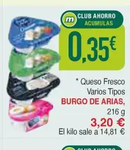 Masymas BURGO DE ARIAS Queso Fresci Varios Tipos oferta