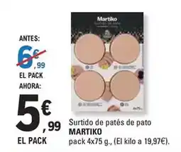 E.Leclerc Martiko - surtido de patés de pato oferta