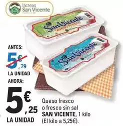 E.Leclerc San vicente - queso fresco o fresco sin sal oferta
