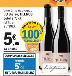 E.Leclerc Tilenus - vino tinto ecologico do bierzo oferta