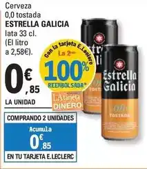 E.Leclerc Estrella galicia - cerveza 0,0 tostada oferta
