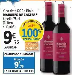 E.Leclerc Marqués de cáceres - vino tinto doca rioja oferta
