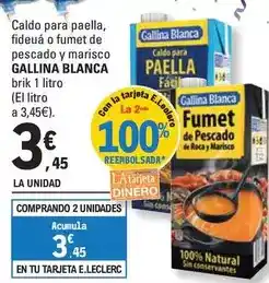 E.Leclerc Gallina blanca - caldo para paella, fideua o fumet de pescado y marisco oferta