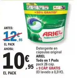 E.Leclerc Ariel - detergente en cápsulas original todo en 1 pods oferta