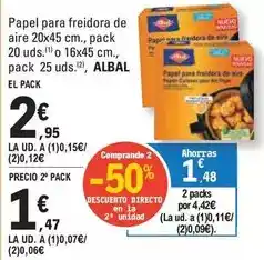 E.Leclerc Albal - papel para freidora de aire oferta