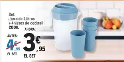 E.Leclerc Jarra de 2 litros + 4 vasos de cocktail oferta