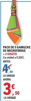 E.Leclerc Pack de 5 gamuzas de microfibras + 2 gratis oferta
