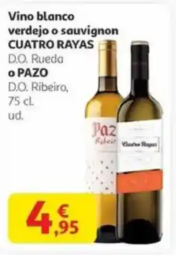 Alcampo CUATRO RAYAS Vino blanco verdejo o sauvignon d.o. rueda o pazo oferta