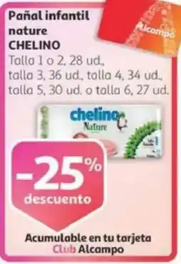 Alcampo CHELINO Pañal infantil nature oferta