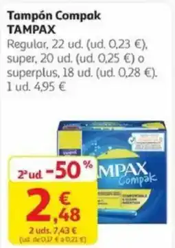 Alcampo TAMPAX Tampón Compak oferta