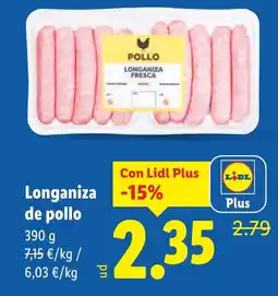 Lidl Longaniza de pollo oferta