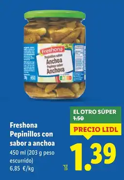 Lidl FRESHONA Pepinillos con sabor a anchoa oferta