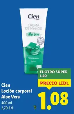 Lidl CIEN Loción corporal Aloe Vera oferta