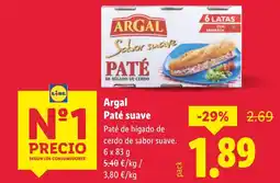 Lidl ARGAL Paté suave oferta