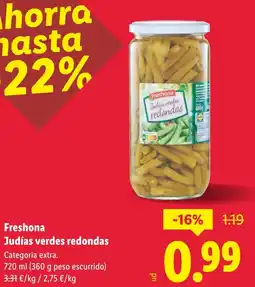 Lidl FRESHONA Judías verdes redondas oferta