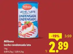 Lidl MILBONA Leche condensada lata oferta