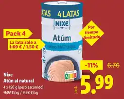 Lidl NIXE Atún al natural oferta