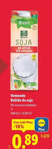 Lidl VEMONDO Bebida de soja oferta