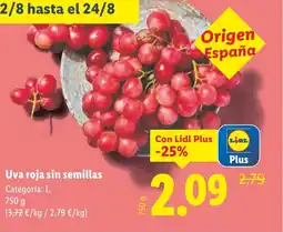 Lidl Uva roja sin semillas oferta