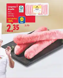 Lidl Longaniza de pollo oferta