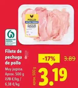 Lidl Filete de pechuga de pollo oferta