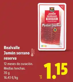 Lidl REALVALLE Jamón serrano reserva oferta