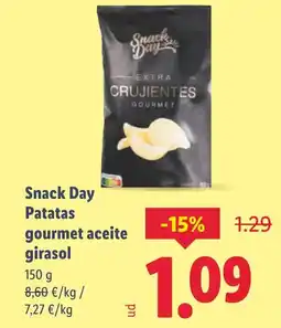 Lidl SNACK DAY Patatas gourmet aceite girasol oferta