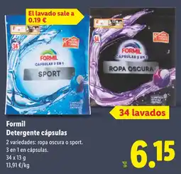 Lidl FORMIL Detergente cápsulas oferta