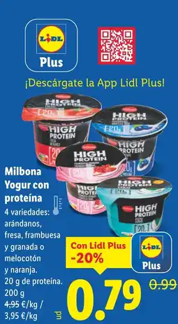Lidl MILBONA Yogur con proteína oferta