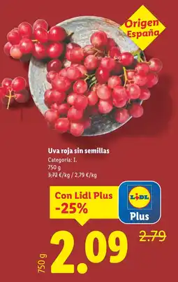 Lidl Uva roja sin semillas oferta