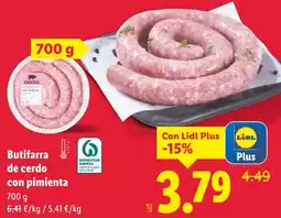Lidl Butifarra de cerdo con pimienta oferta