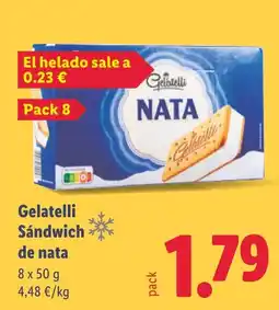 Lidl GELATELLI Sándwich de nata oferta